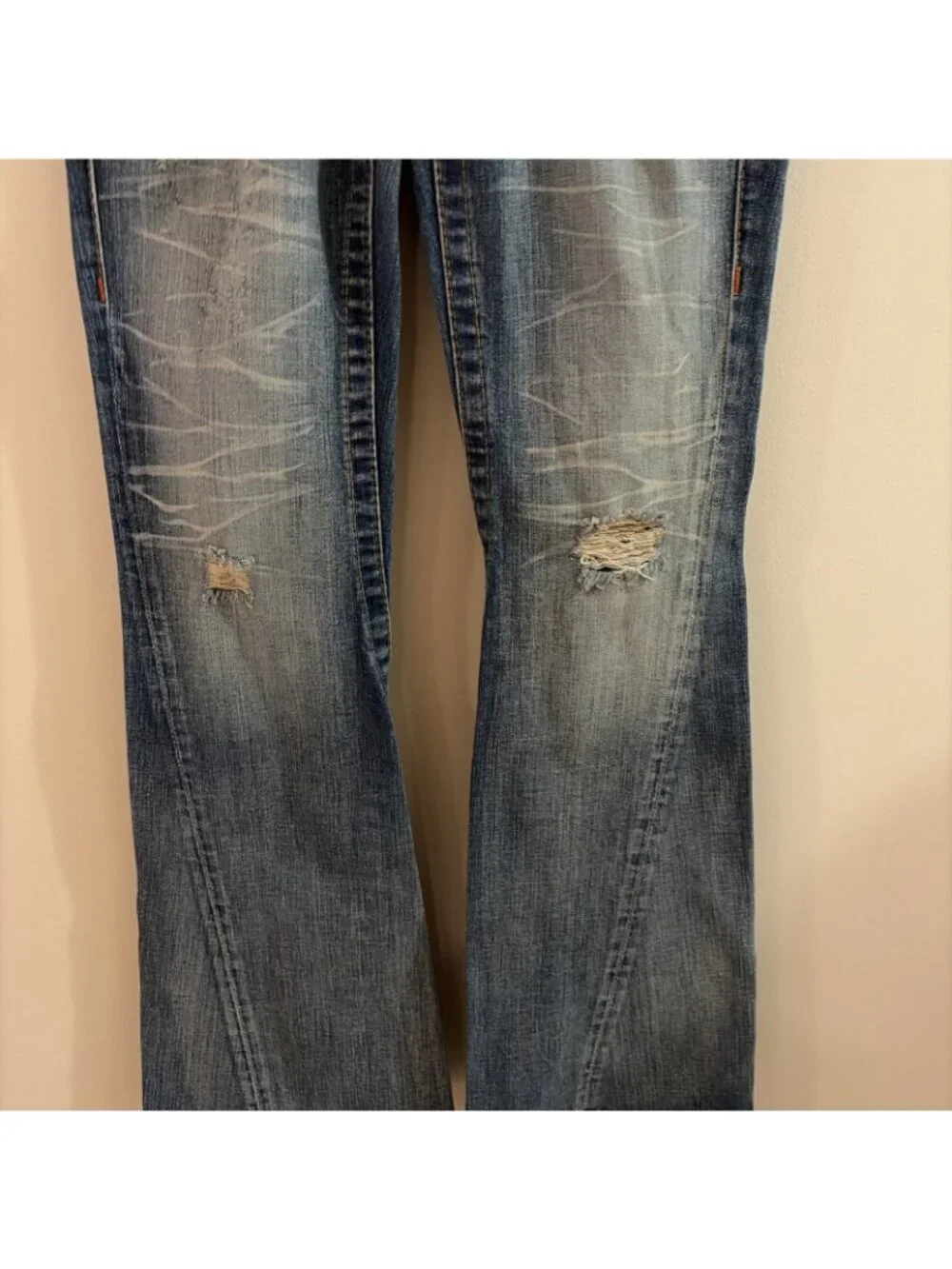 Vtg Y2K True Religion Joey Flare Jeans Low Rise Women's Size 27 Flap Pockets NWT